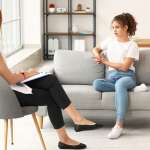 Image of a young female at a consultation with a counsellor, accompanying family law article "What If I Don't Agree With The Family Report?"