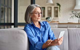 Image of an unhappy grandmother, accompanying family law article "No contact time for Grandmother"