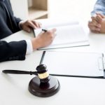 DNA testing: Judge gavel at law firm