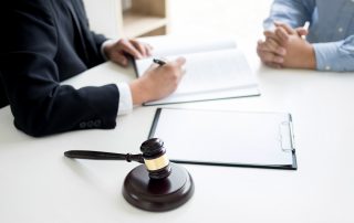 DNA testing: Judge gavel at law firm