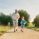 Grandparents rights. Accompanying image: Senior man and happy child running outdoors