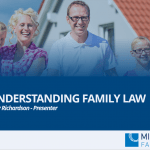 A screenshot of a webinar "Understanding family law"