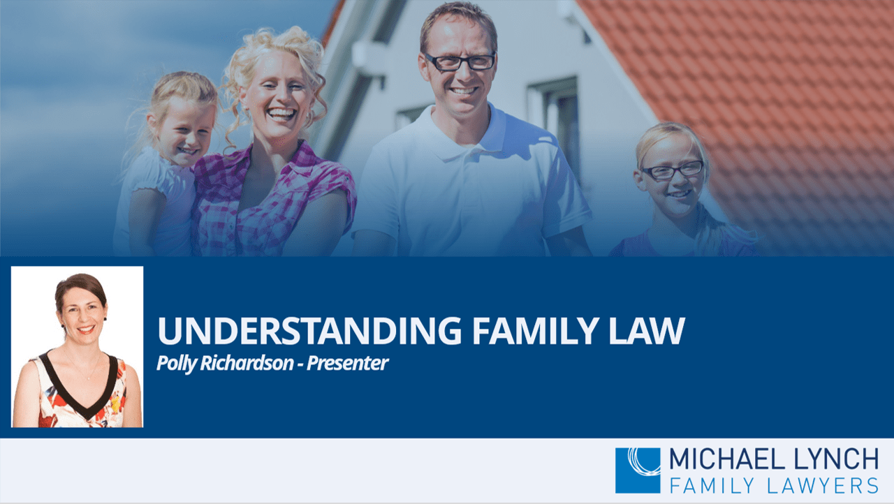 A screenshot of a webinar "Understanding family law"