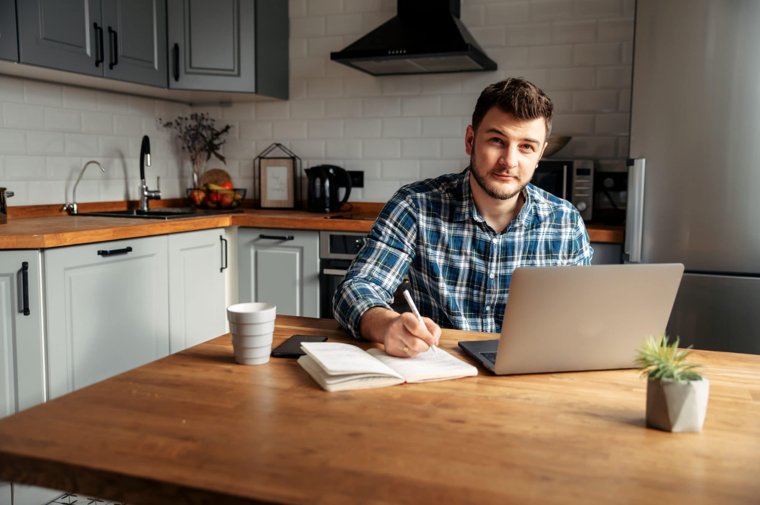 A man on a laptop, researching about family and relationship law