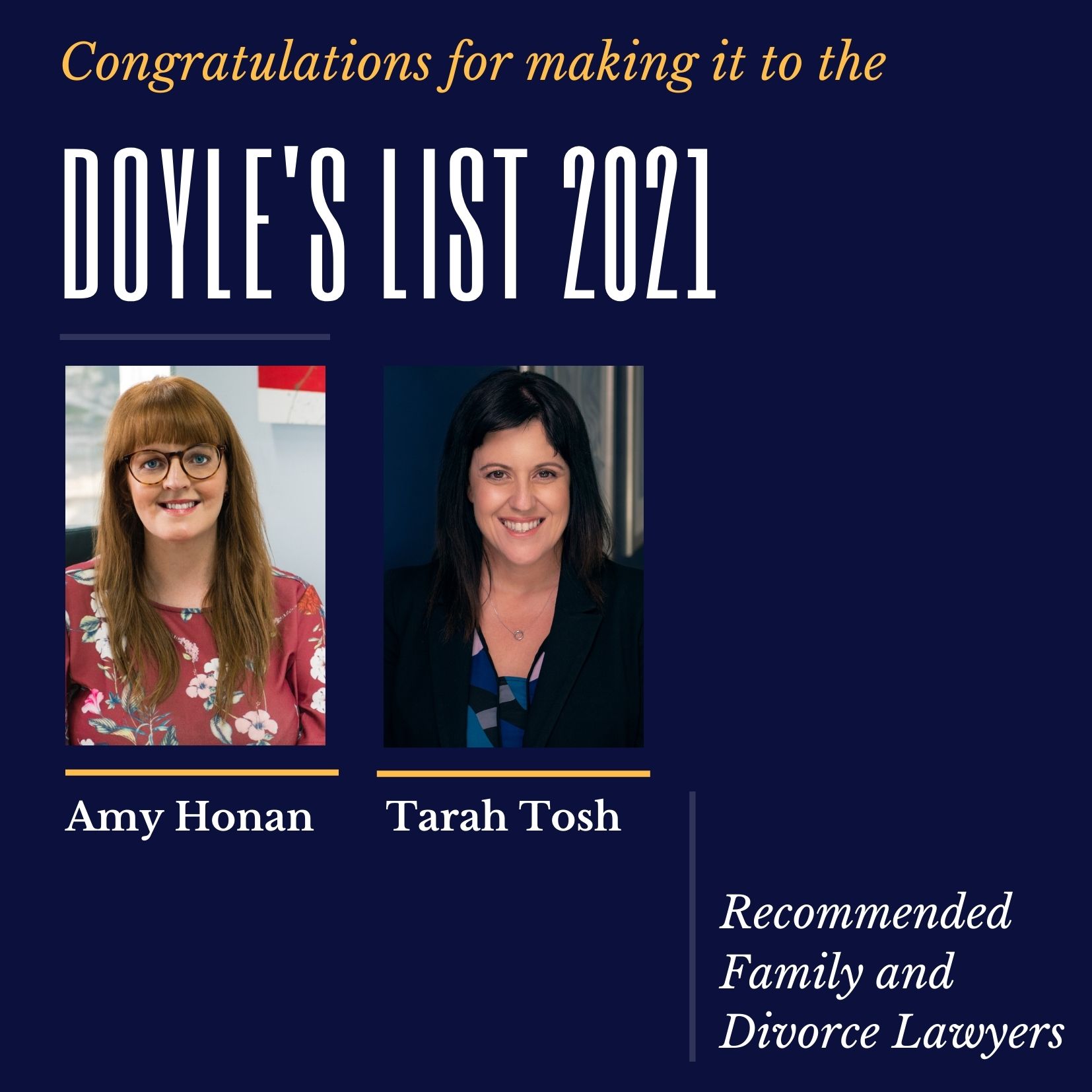 We're on the Doyle’s guide of recommended lawyers for 2021.