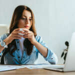 Image of a woman with cup of coffee