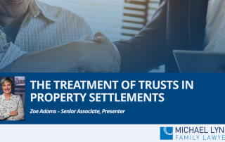 Image to accompany a summary of the family law webinar called "The treatment of trusts in property settlements"